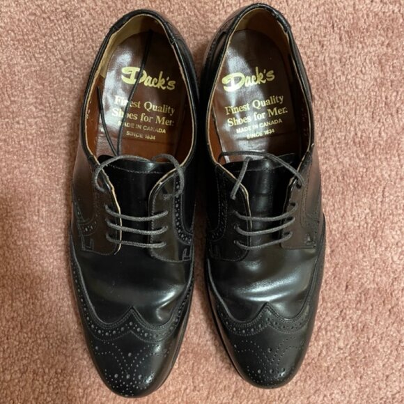 Dacks Black Leather Dress Shoe - Picture 2 of 6